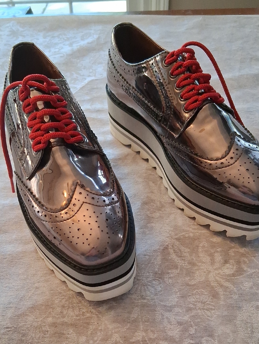 Jeffery Campbell Size 8 Metallic Lug Sneakers - Picture 2 of 10
